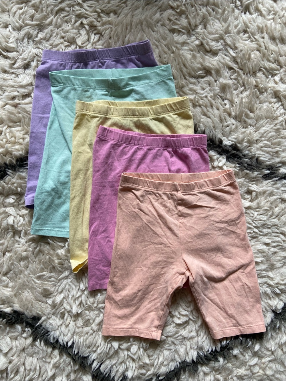H&M Girls Pastel Leggings Pack - Peach, Lavender, Mint, Yellow, Pink